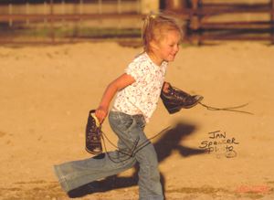 Young Girl in a Shoe Race